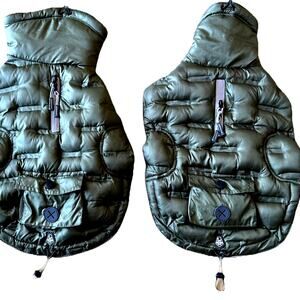 2 Arcadia Trail Small Dog Harness Army Green Insulated Waterproof Down Coats